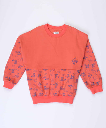 Half Printed Sweat Shirt