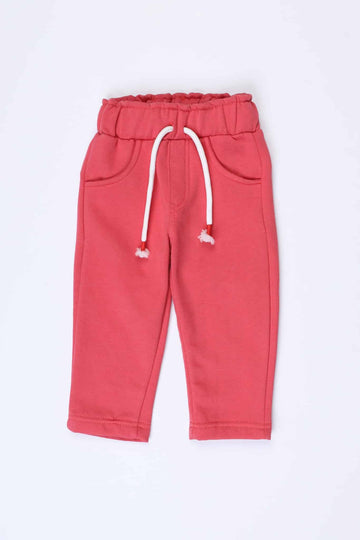 Red Sweat Pant with High Waist