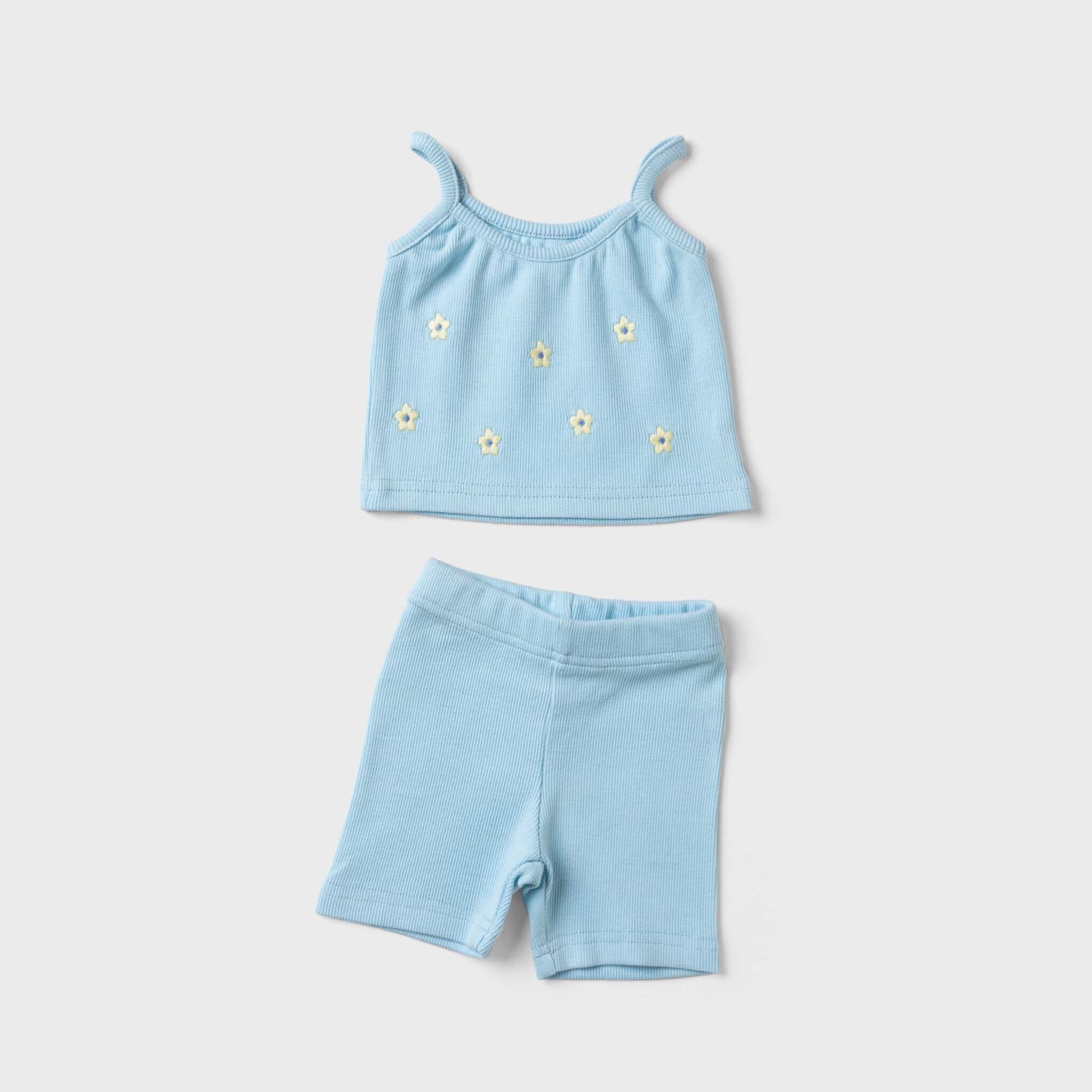 light blue with flower print half sleeve shirt 4