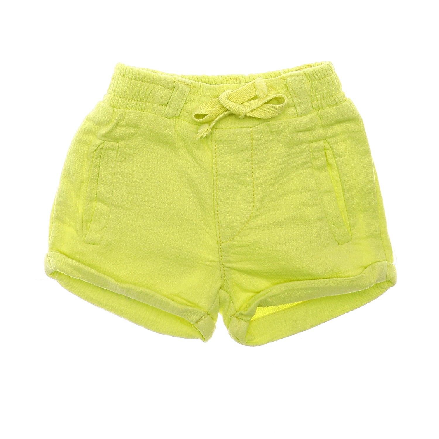 rolled thighs textured yellow baby boy shorts