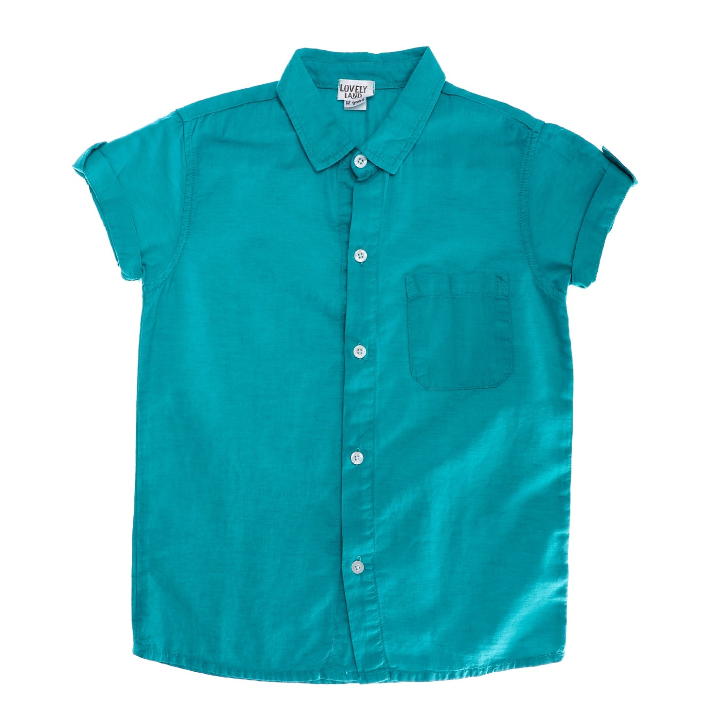 solid patterned short sleeves sapphire blue button down shirt 2