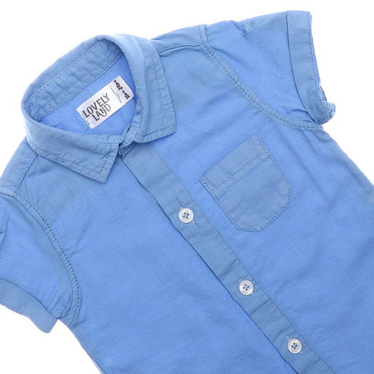 Boy Button Down Shirt - Baby Blue