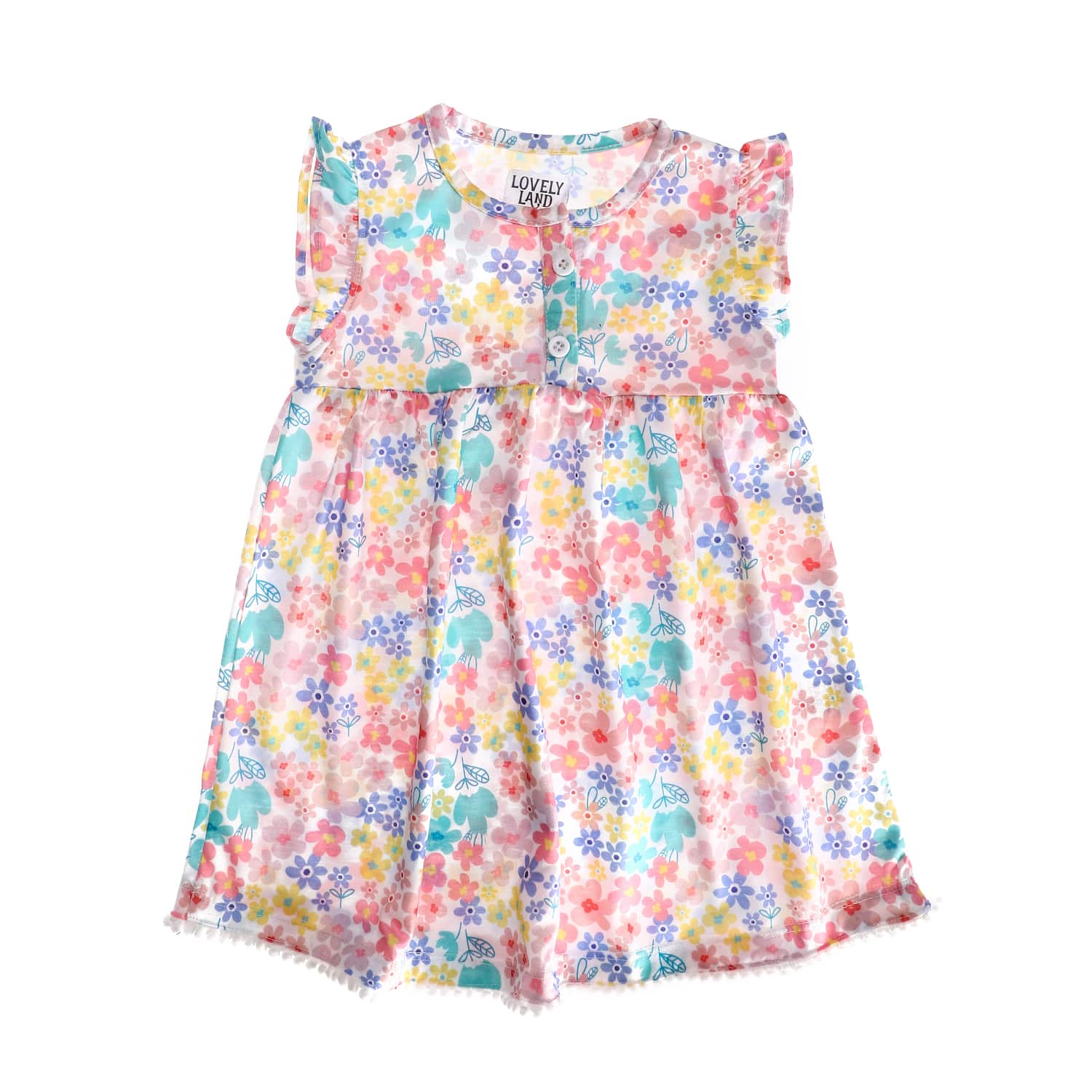 flower sleeveless multicoloured dress