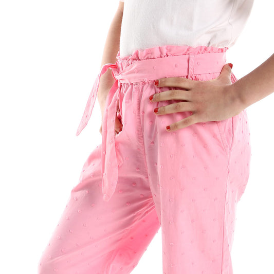 Elastic Waist Pink Girls Pants