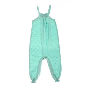 Self Patterned Mint Green Baby Girl Jumpsuit