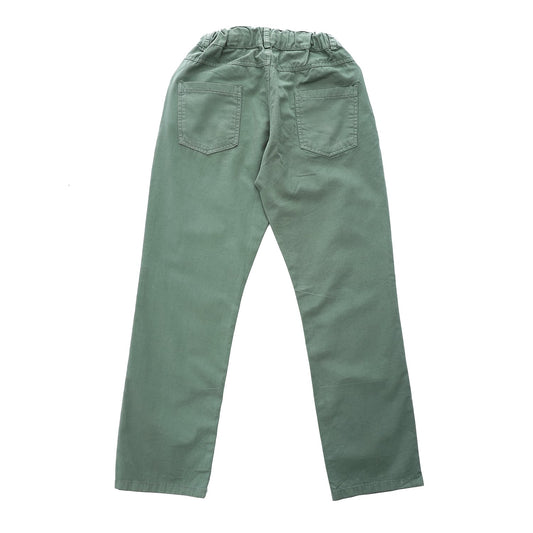 Plain Soft Gabardine Side Pockets Olive Boys Pants