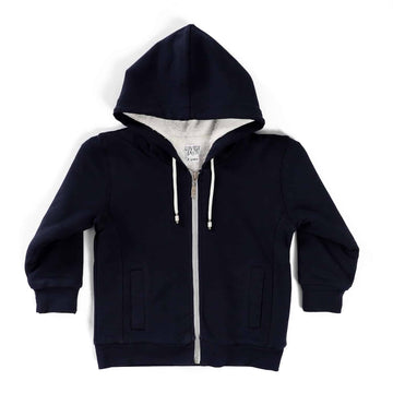 Zipped Sweatshirt With Side Pockets - Navy Blue