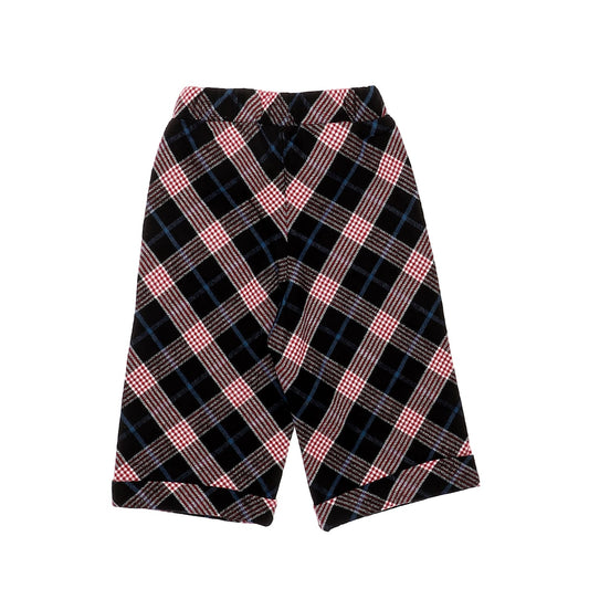 Plaids Side Pockets Navy Blue, Red & Blue Girl Pants