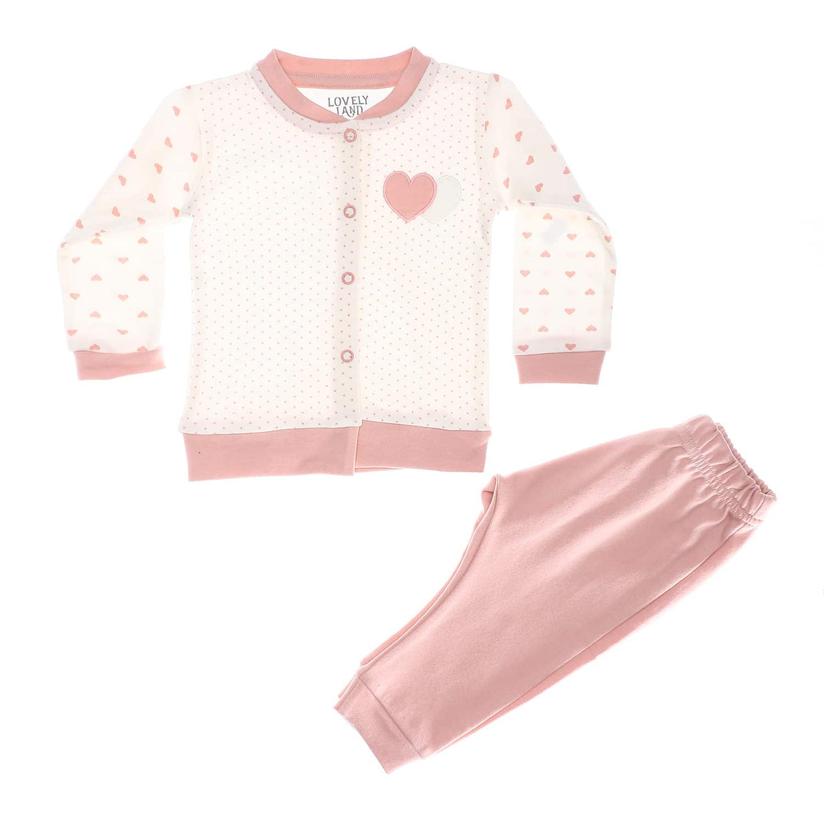 Bi-Toned Baby Girl Pajama - Offwhite, Nude & Silver