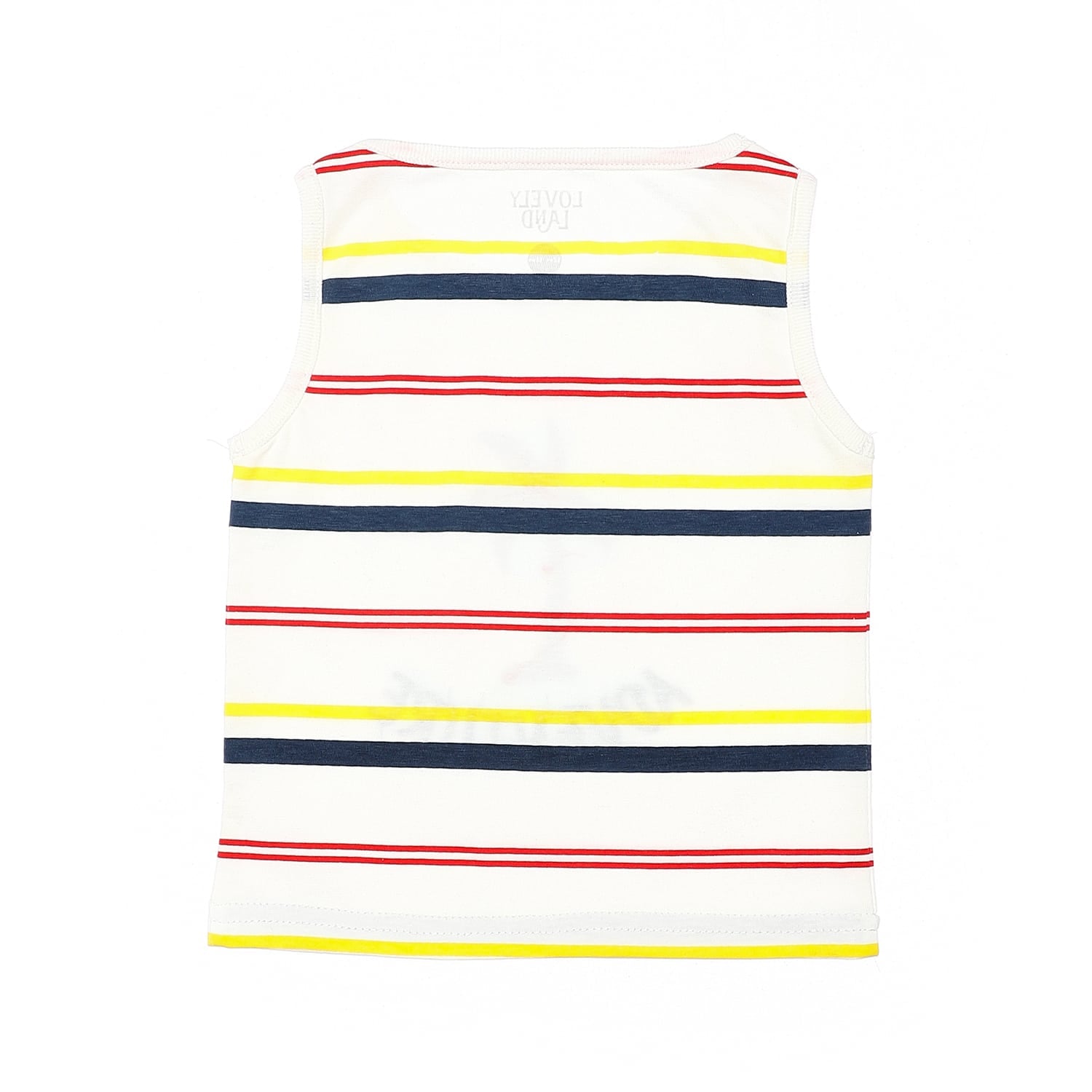 sleeveless striped baby boys tee white navy blue yellow red 1