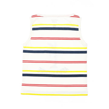 sleeveless striped baby boys tee white navy blue yellow red 1