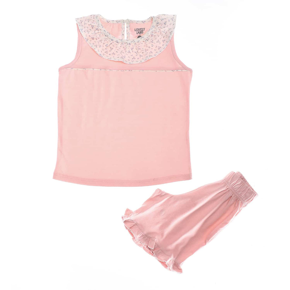 Floral Ruffle Chest Girls Pajama - Simon & White