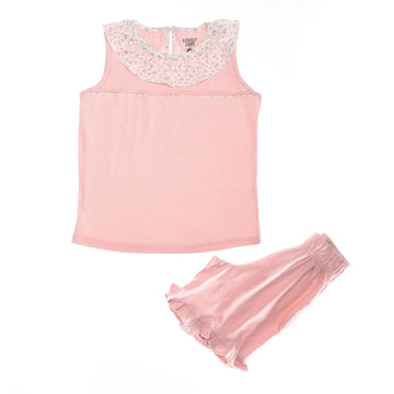 Floral Ruffle Chest Girls Pajama - Simon & White