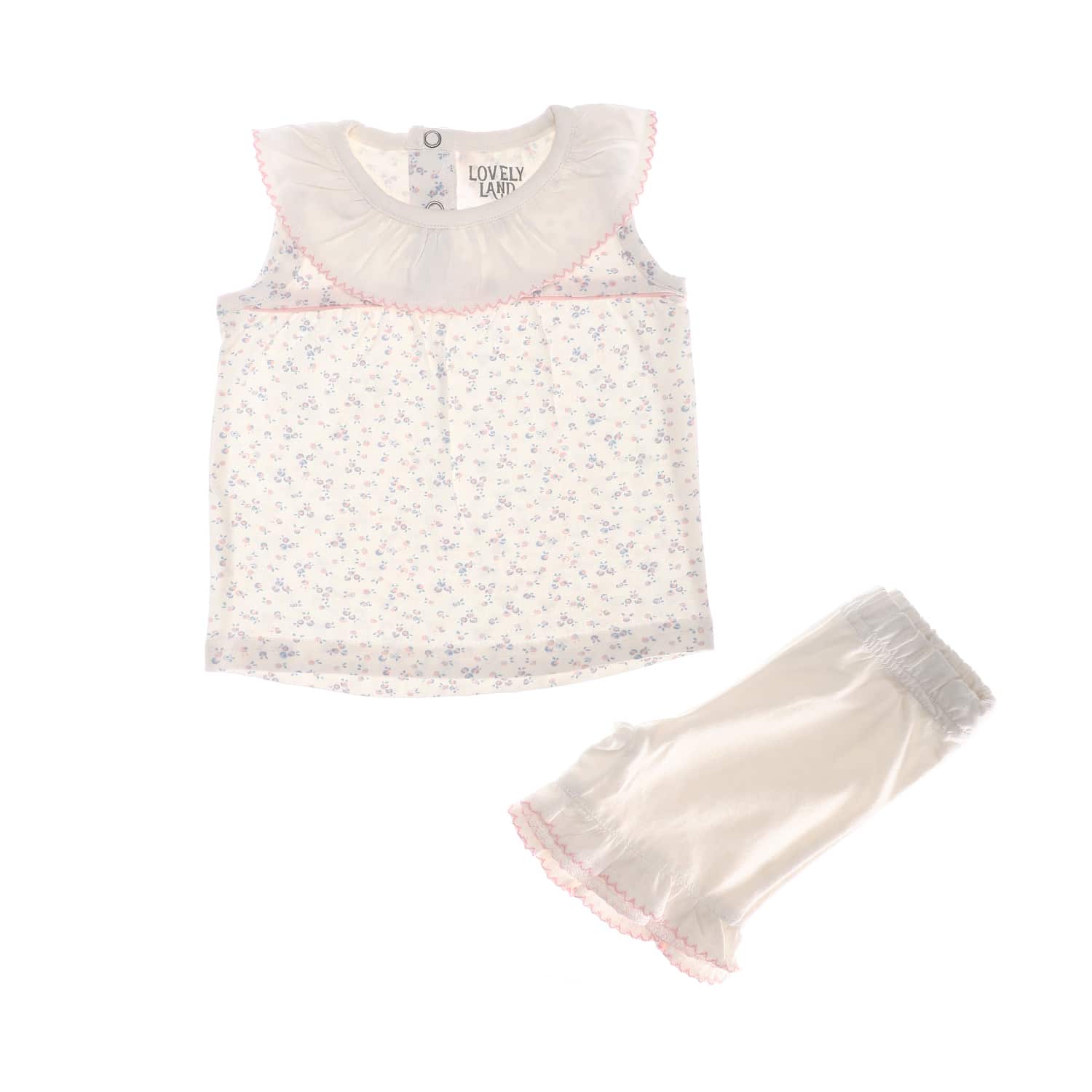offwhite blue baby girl cute pajama set