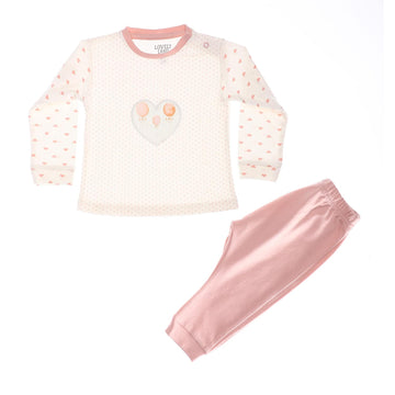 Cashmere & Offwhite Self Patterned Baby Girl Pajama