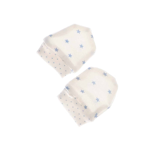 2 Pairs Of Baby Boys Mittens - White & Blue