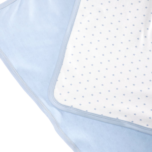Double Face Baby boy Blanket - White & Blue