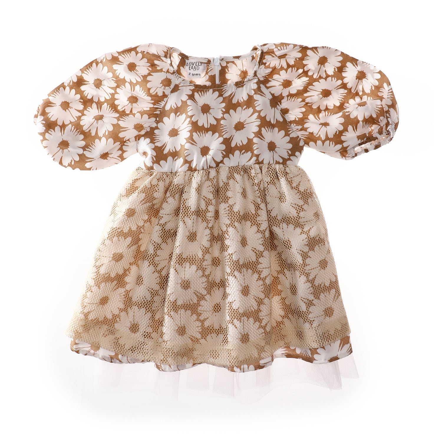 floral havana white girls dress