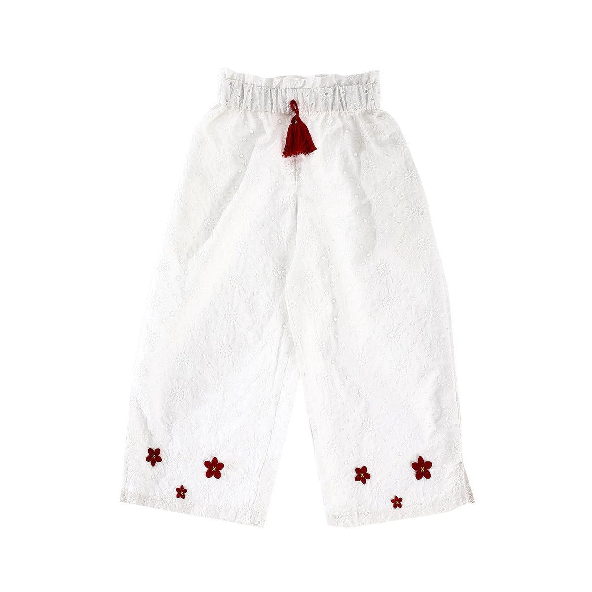 White Pattern Girls Pantacourt