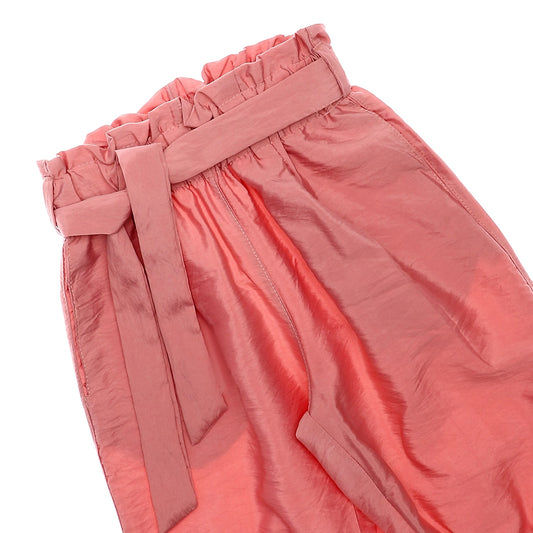 Polyester Peach Slip On Girls Pants