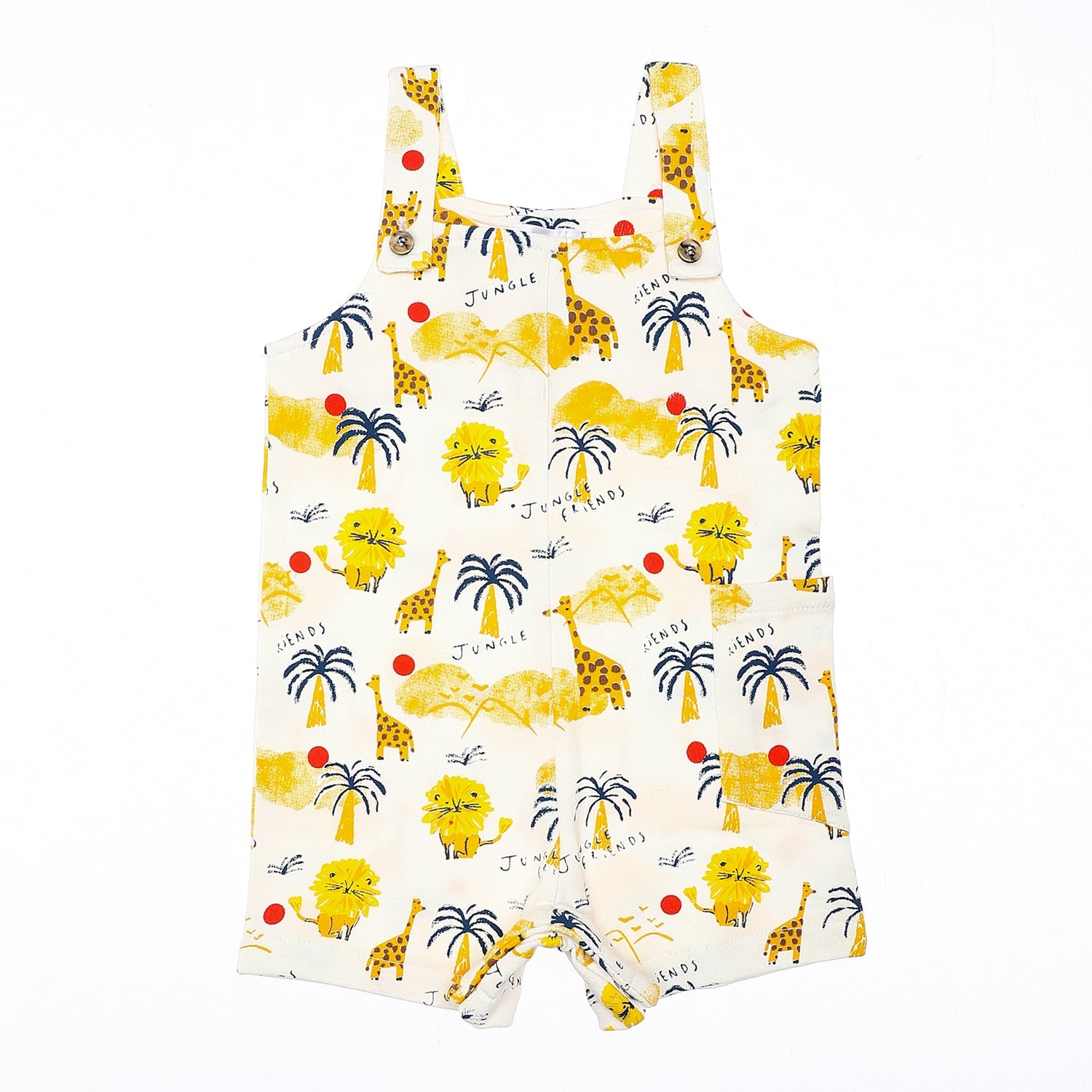 giraffs lions palm trees baby boy romper white navy blue mustard