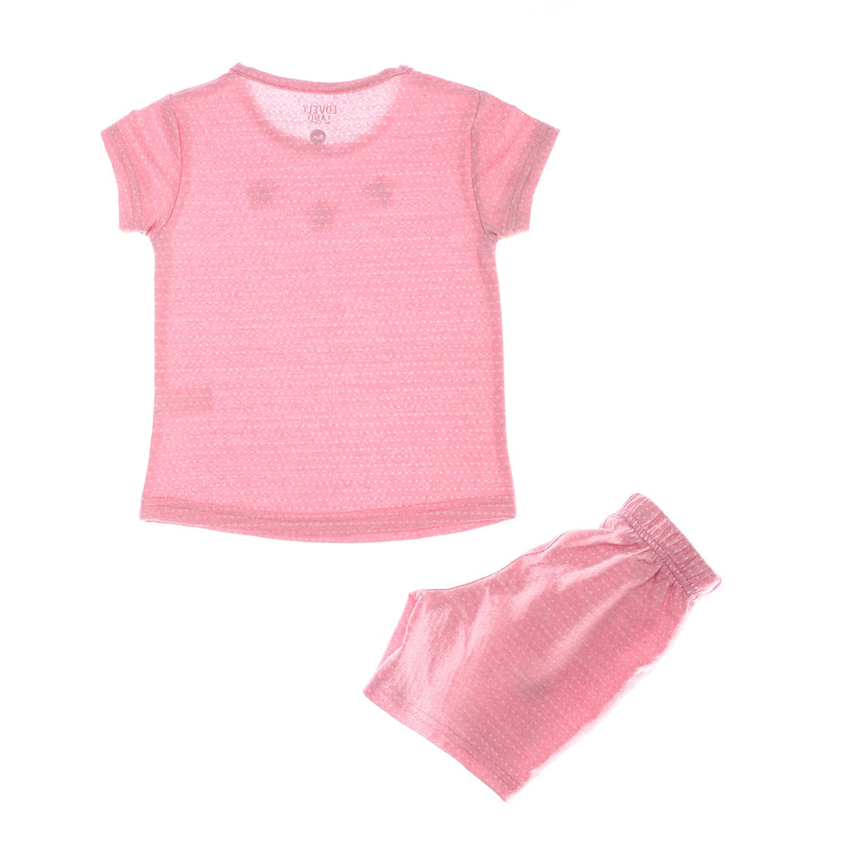 Attached Flowers Cashmere Polka Dotted Girls Pajama Set (2)