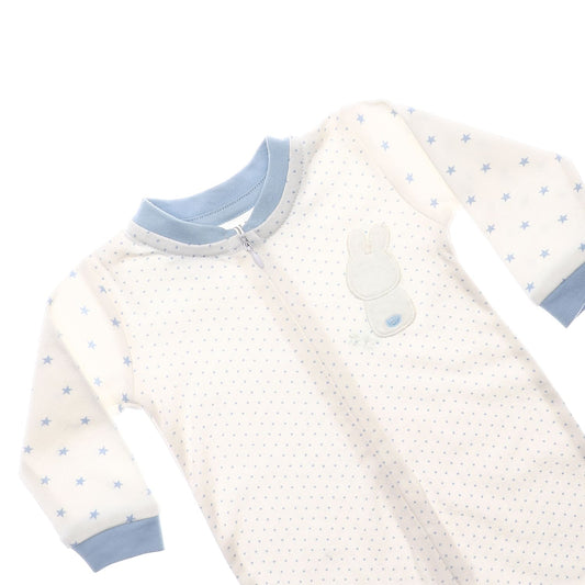 Long Sleeves Stars & Polka Dots Baby Boy Footie With Cap