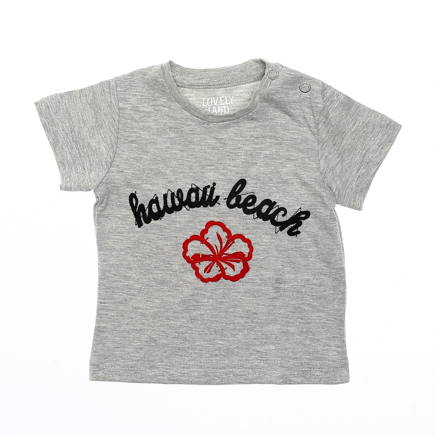 Chest Stitched Patch Grey, Black & Red Baby Boys Tee
