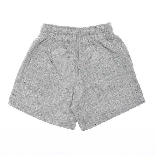 Heather Grey Side Pockets Linen Baby Boys Shorts