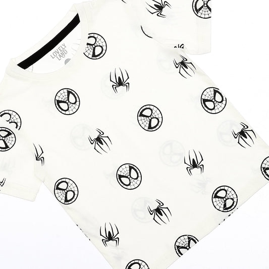 Spiderman Logos Allover Black & White Baby Boys Tee
