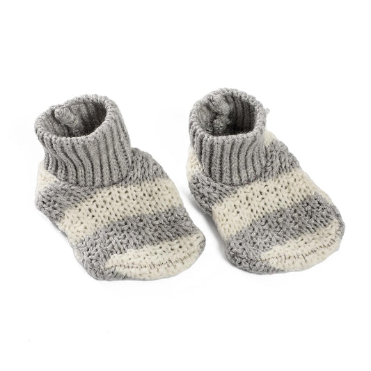 Kids Woollen set of Mittens and socks - Grey & White