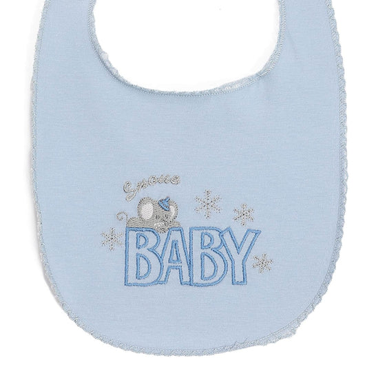 Printed Baby Bib - Baby Blue