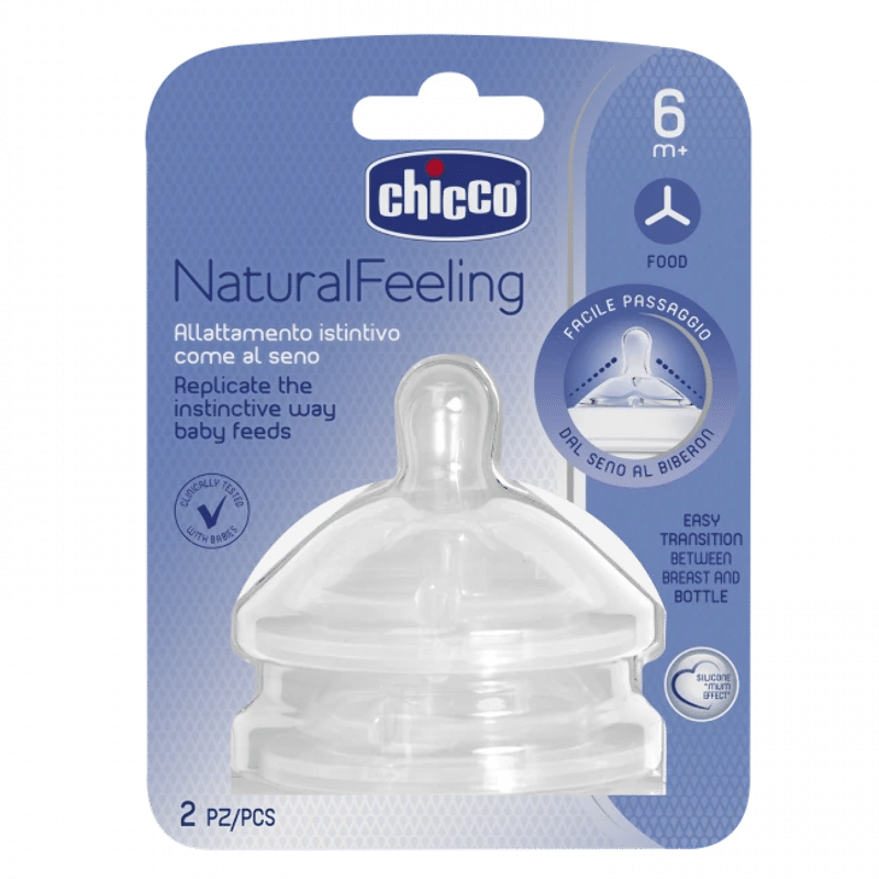 Chicco Natural Feeling Teat 6M+ Food Flow 2 Pcs