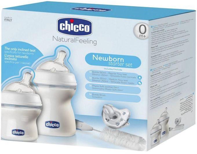Chicco Natural Feeling Baby Bottle - 2 Pcs + Teat Brush - 150Ml/250 Ml