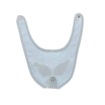 Stitched Wings Button Closure Bibs - Baby Blue