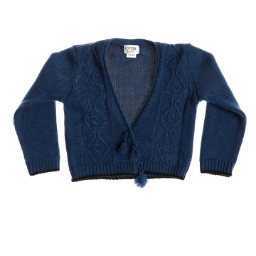 Snap Press Buttoned Knitted Cardigan - Dark Petroluem