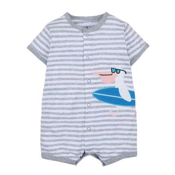 grey half sleeve onzie, unicorn print