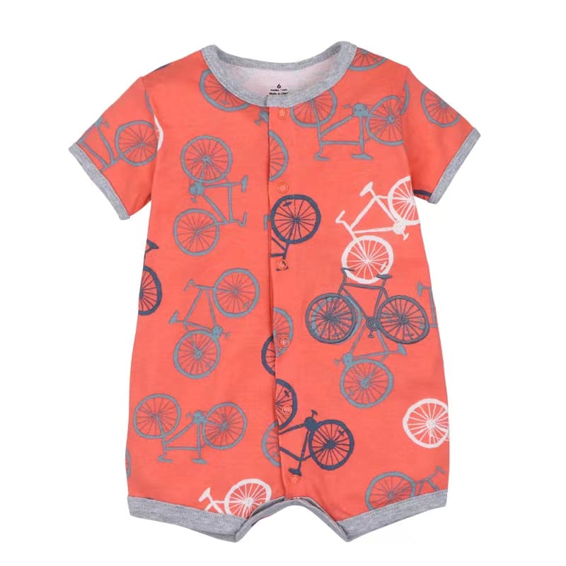 orange half sleeve onzie, motorcycle print