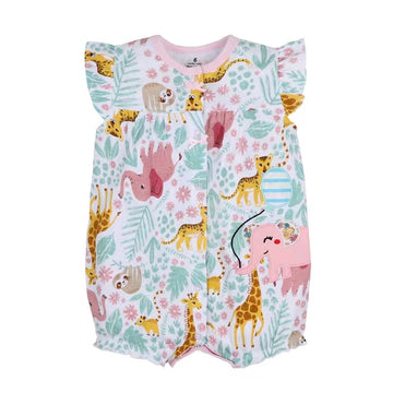 white and pistache half sleeve onzie animal print
