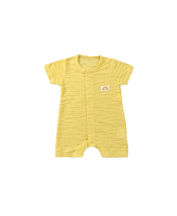 lemon yellow half sleeve onzie with rainbow badge